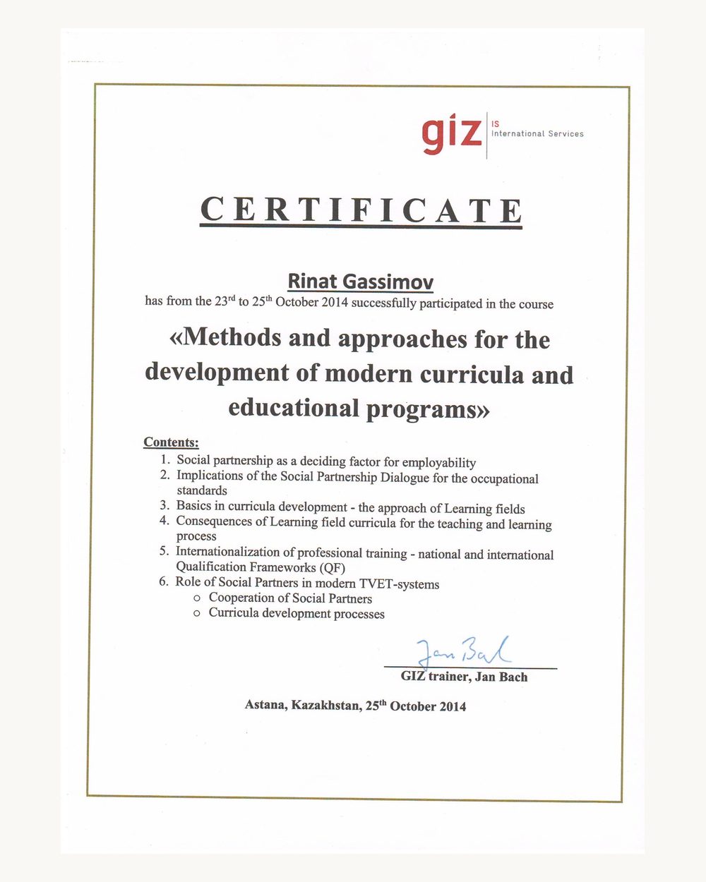 Methods and approaches for the development of modern curricula and educational programs